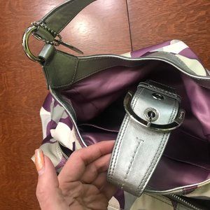 COACH Purple/White/Grey Handbag (F17135 SV/MC)